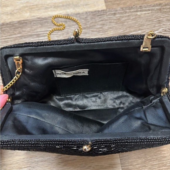 Black Evening Clutch with Gold Chain - Picture 2 of 2